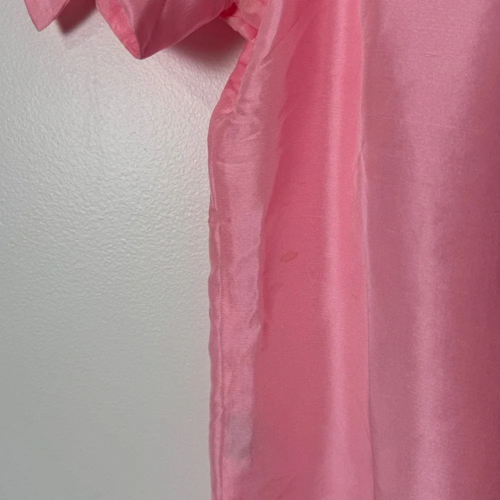 J Crew 100% Silk Blouse Womens 0 Pink Off Shoulder Coquette Feminine Romantic